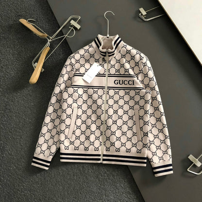 260910 New top-quality wool blend soft and comfortable zipper printed jacket coat