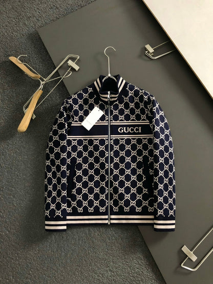 260910 New top-quality wool blend soft and comfortable zipper printed jacket coat