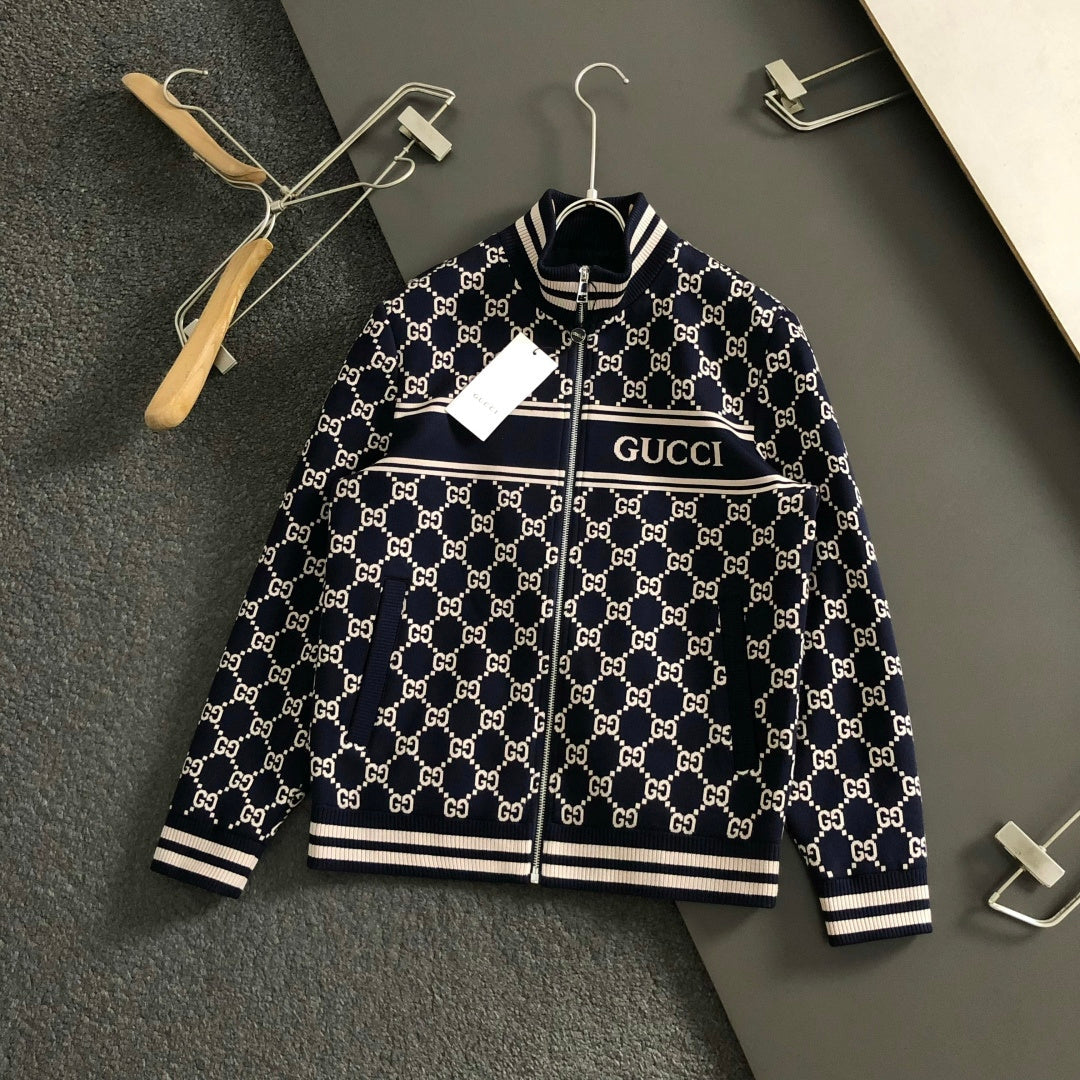 260910 New top-quality wool blend soft and comfortable zipper printed jacket coat