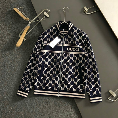 260910 New top-quality wool blend soft and comfortable zipper printed jacket coat