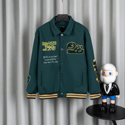 260910 New high-quality, high-density heavy-duty embroidered baseball jacket