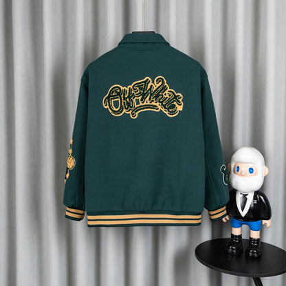 260910 New high-quality, high-density heavy-duty embroidered baseball jacket