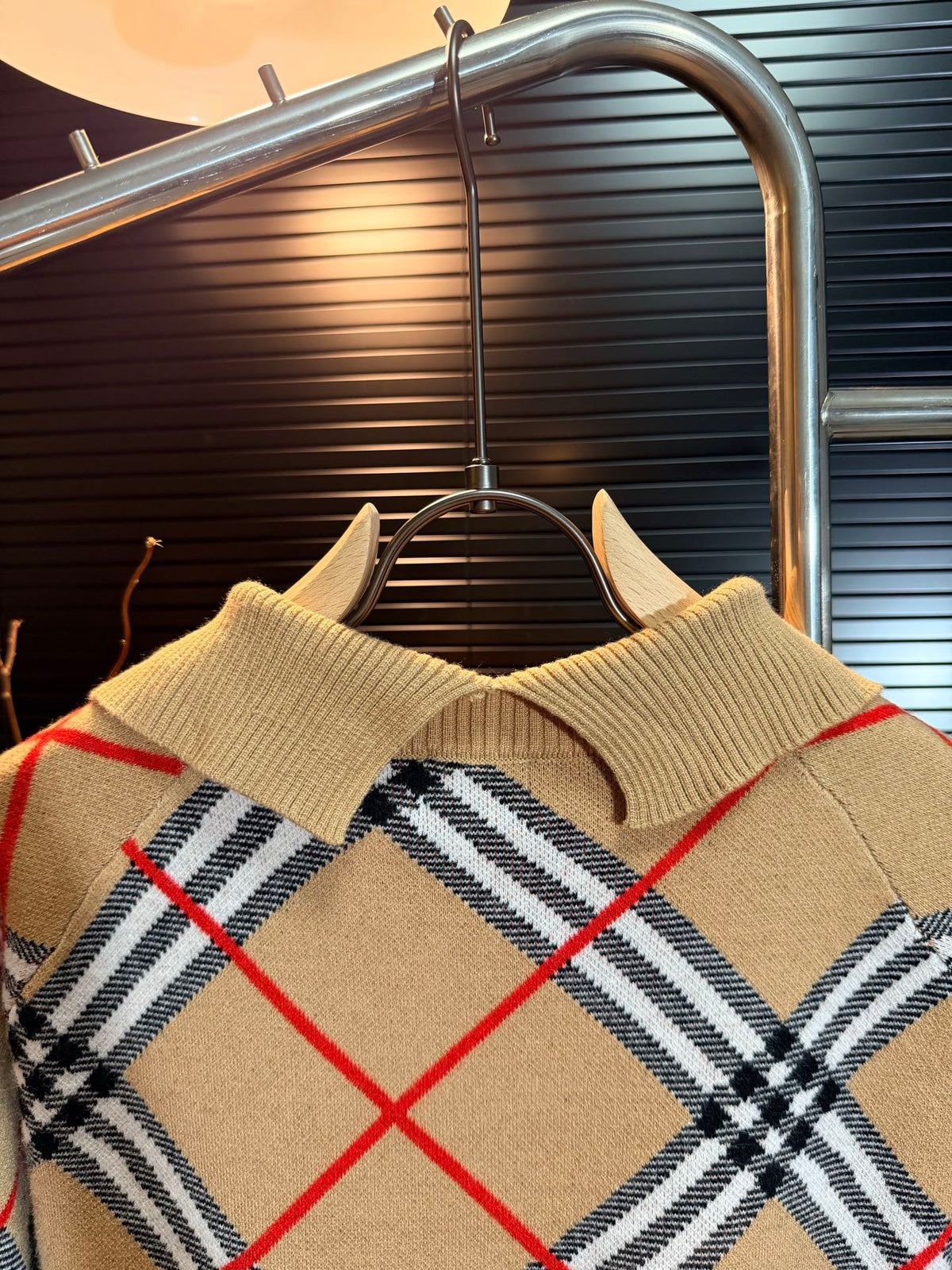 260910 New high-quality old money style plaid collar jacket and sweater coat