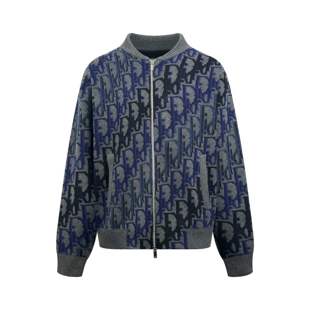 260917 New high-quality gradient-printed zipper pullover sweater jacket
