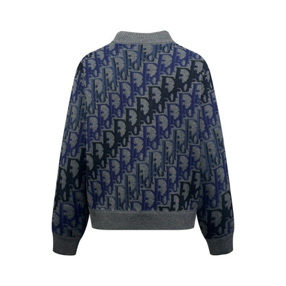 260917 New high-quality gradient-printed zipper pullover sweater jacket