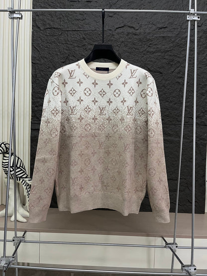 260917 New high-quality jacquard printed multi-layer gradient design felt sweater