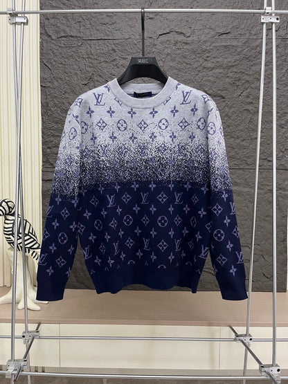 260917 New high-quality jacquard printed multi-layer gradient design felt sweater