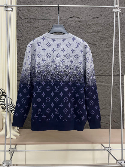 260917 New high-quality jacquard printed multi-layer gradient design felt sweater