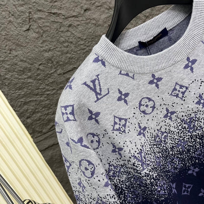 260917 New high-quality jacquard printed multi-layer gradient design felt sweater