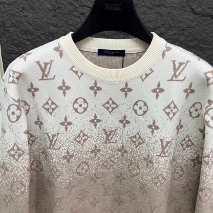 260917 New high-quality jacquard printed multi-layer gradient design felt sweater