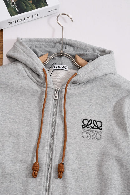 260917 New high-quality classic jacquard pattern paired with leather drawstring pullover shirt