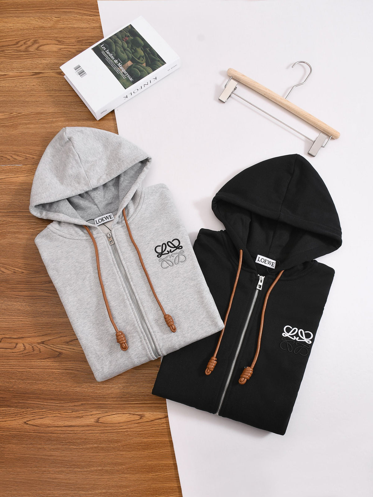 260917 New high-quality classic jacquard pattern paired with leather drawstring pullover shirt