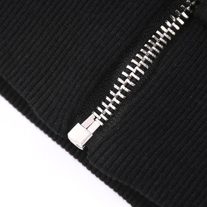 260917 New high-quality black sports zip-up short-sleeved t-shirt