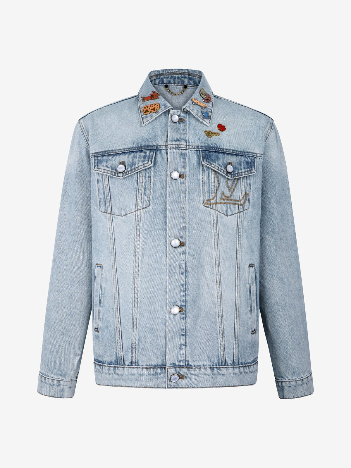 260917 New high-quality blue denim hardware decorated comfortable denim jacket