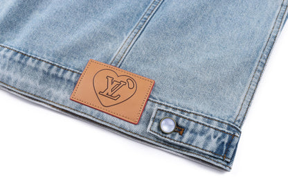 260917 New high-quality blue denim hardware decorated comfortable denim jacket