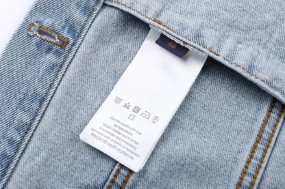 260917 New high-quality blue denim hardware decorated comfortable denim jacket