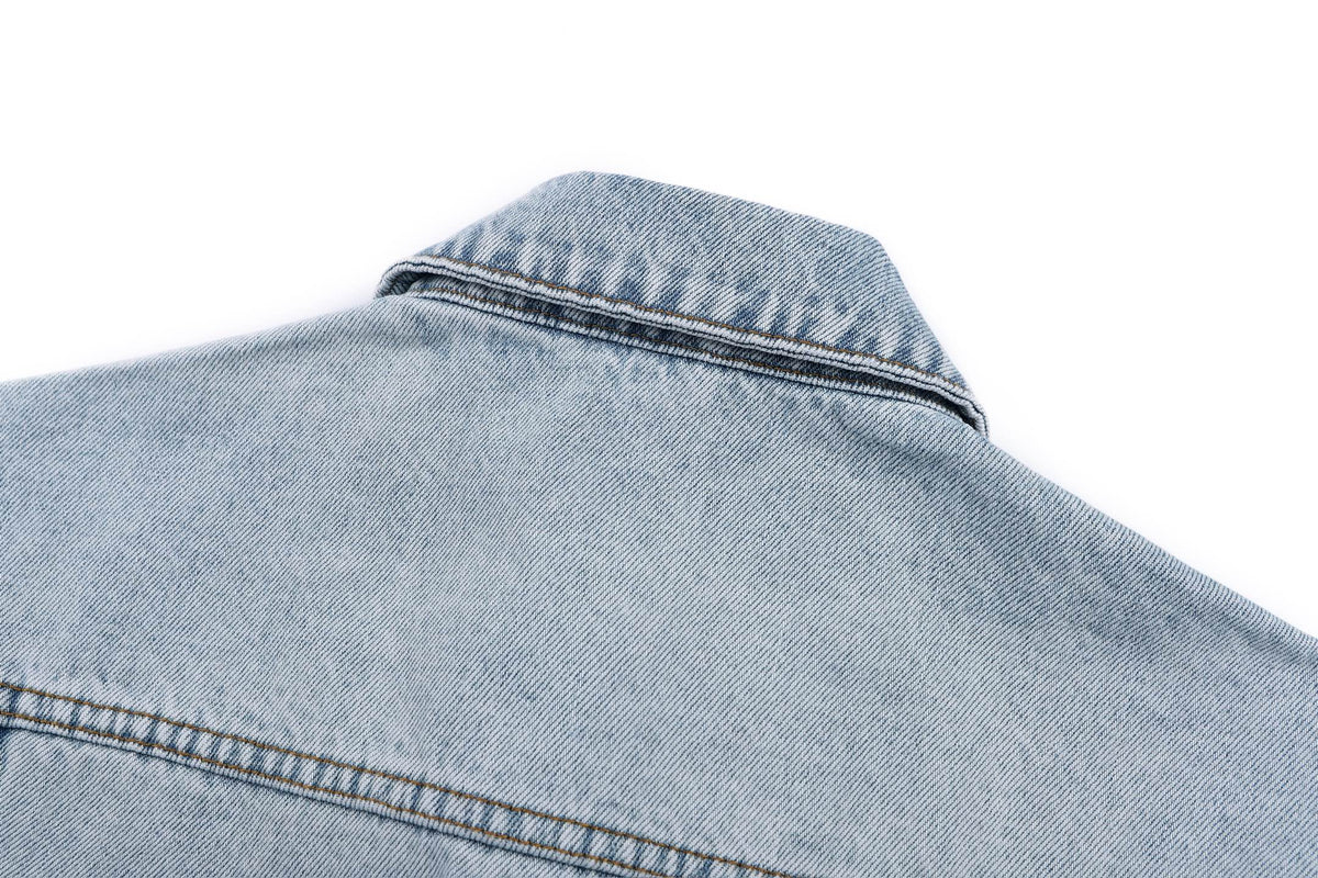 260917 New high-quality blue denim hardware decorated comfortable denim jacket