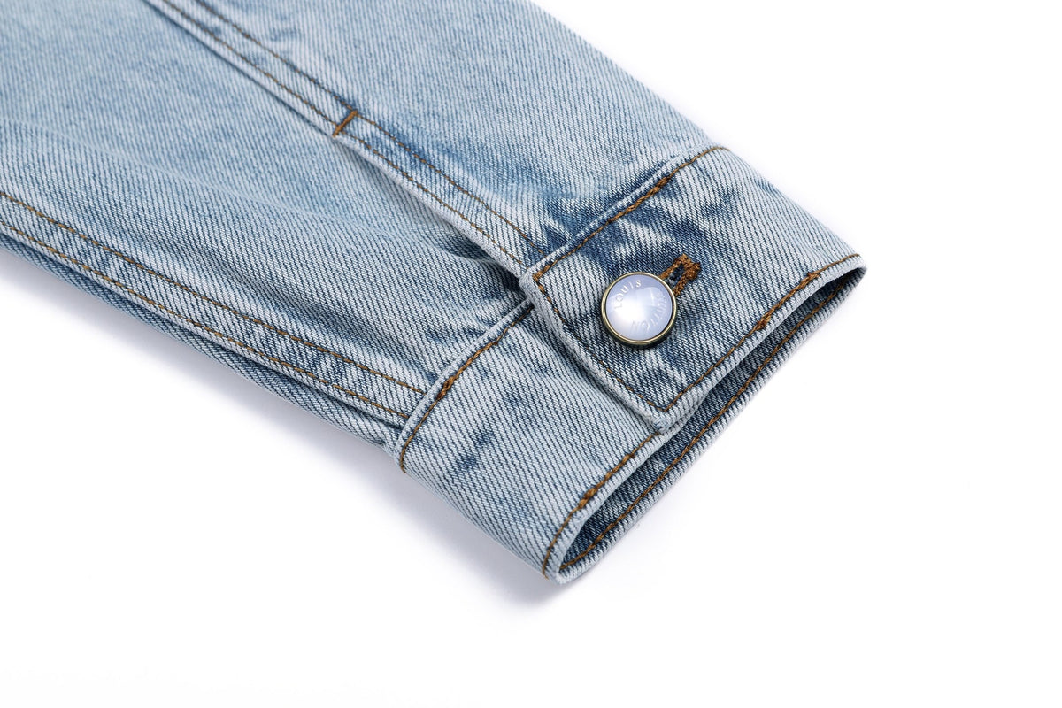 260917 New high-quality blue denim hardware decorated comfortable denim jacket