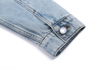 260917 New high-quality blue denim hardware decorated comfortable denim jacket