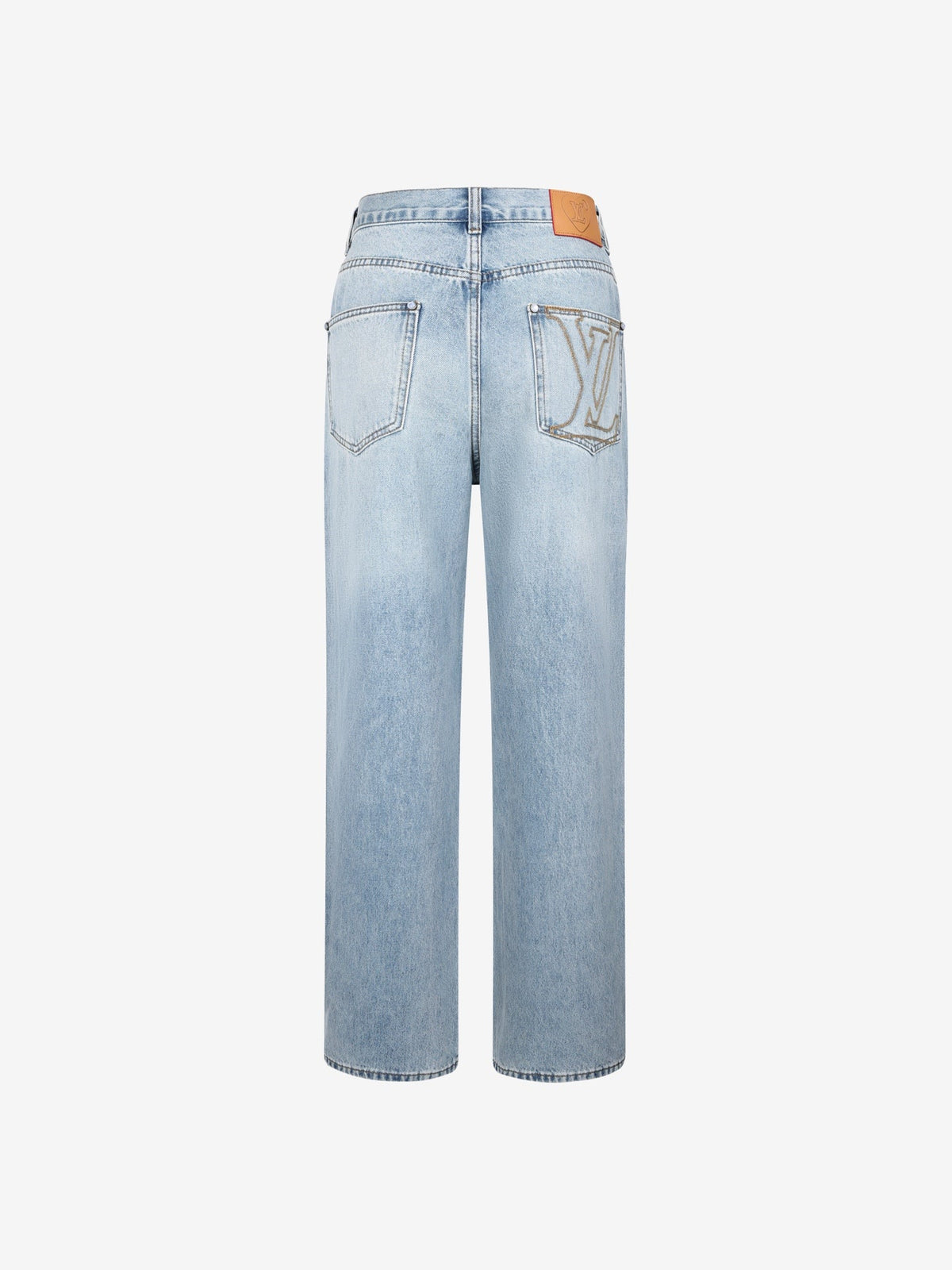 260917 New high-quality blue denim men's casual pants with stylish hardware accents