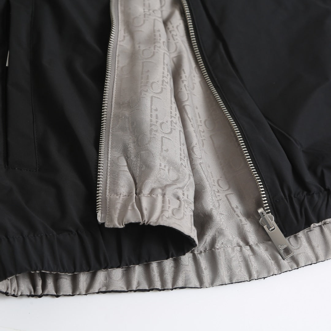 260917 New high-quality full-print jacquard textured stripe zipper jacket coat