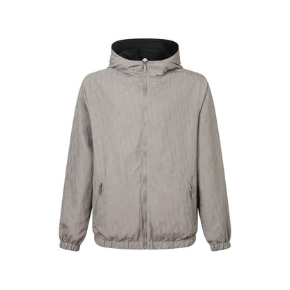 260917 New high-quality full-print jacquard textured stripe zipper jacket coat