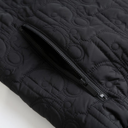 260917 New high-quality embroidered wool blend cotton coat with patchwork design