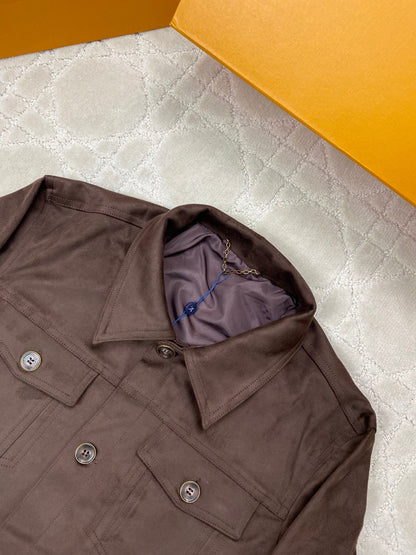 260917 New high-quality suede fabric comfortable design custom-made zipper coat