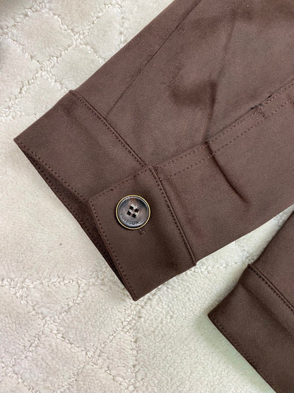 260917 New high-quality suede fabric comfortable design custom-made zipper coat