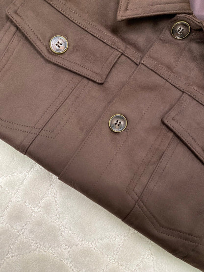 260917 New high-quality suede fabric comfortable design custom-made zipper coat