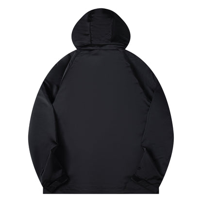 260917 New high-quality large-pocket workwear style stand-up collar hooded coat