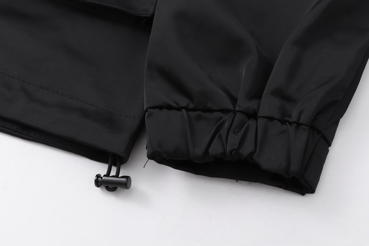 260917 New high-quality large-pocket workwear style stand-up collar hooded coat