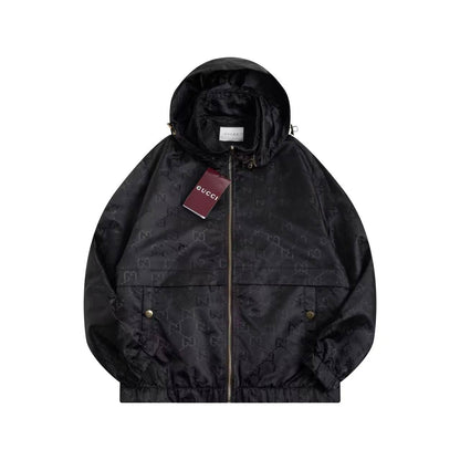 260917 New high-quality large-pocket workwear style stand-up collar hooded coat