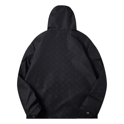 260917 New high-quality full-print workwear style stand-up collar hooded coat