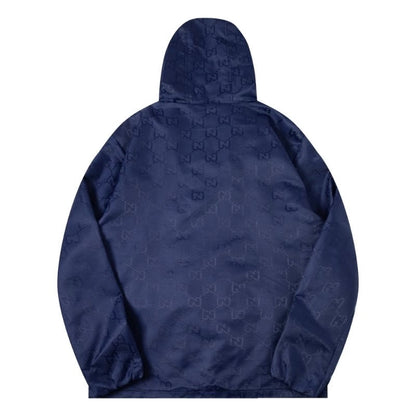 260917 New high-quality full-print workwear style stand-up collar hooded coat