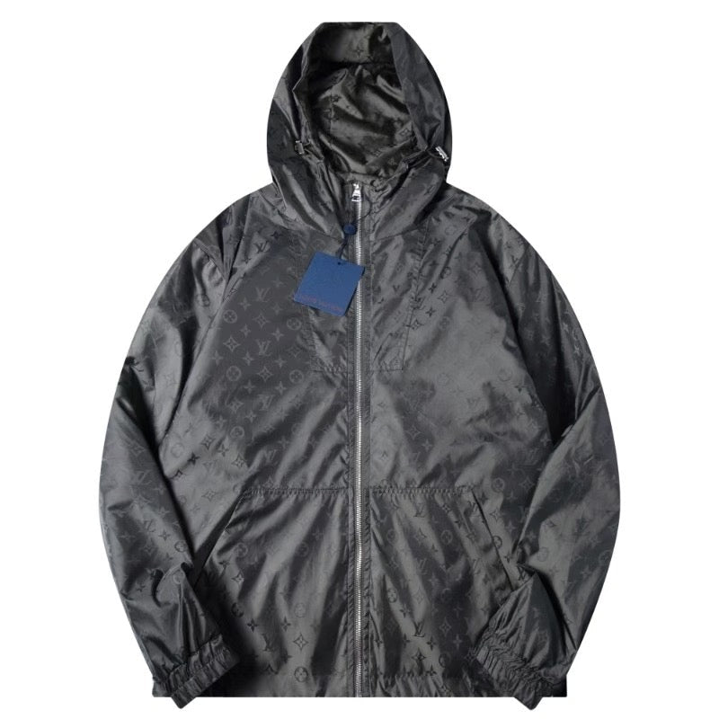 260917 New high-quality full-print workwear style stand-up collar hooded coat