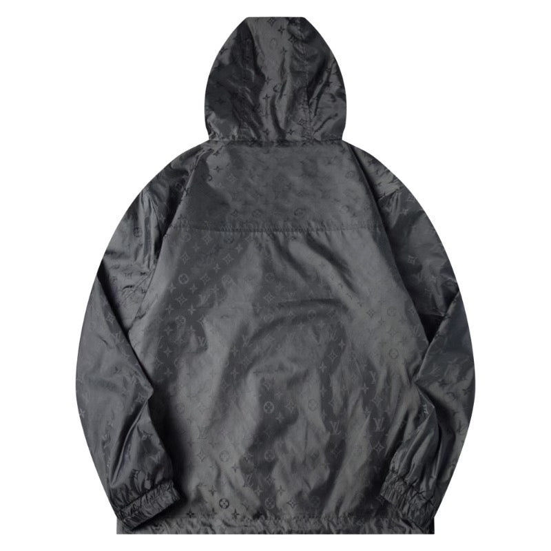 260917 New high-quality full-print workwear style stand-up collar hooded coat
