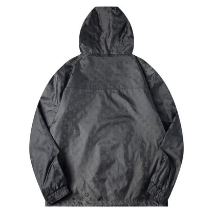 260917 New high-quality full-print workwear style stand-up collar hooded coat