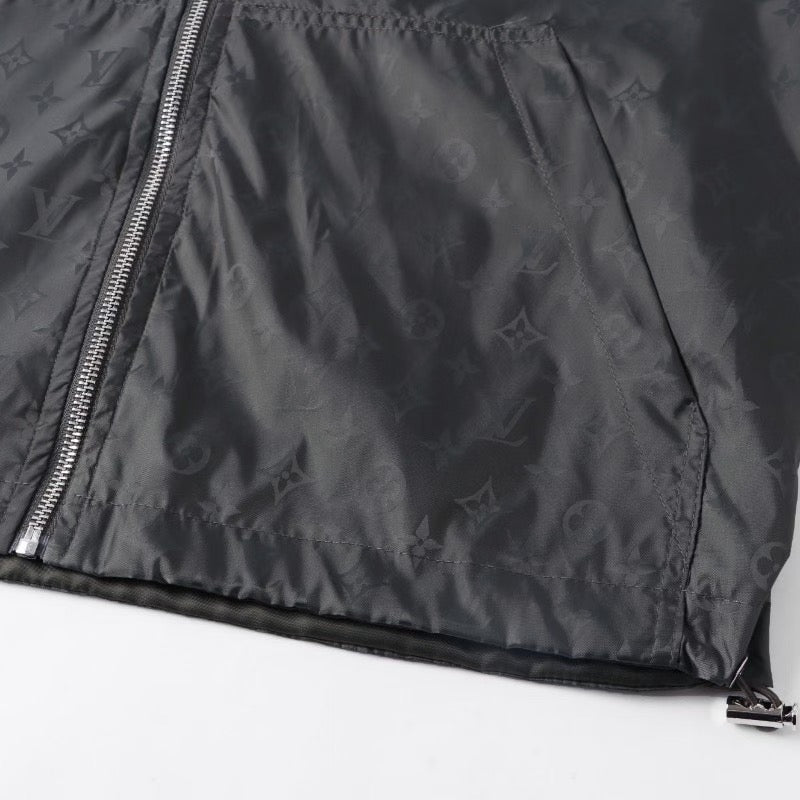 260917 New high-quality full-print workwear style stand-up collar hooded coat