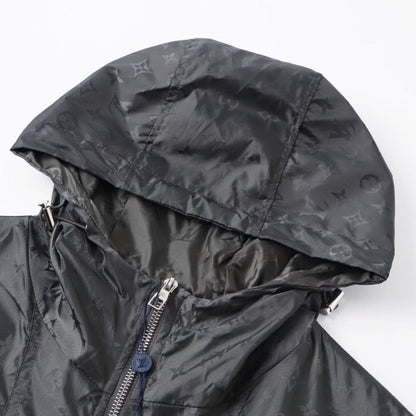 260917 New high-quality full-print workwear style stand-up collar hooded coat