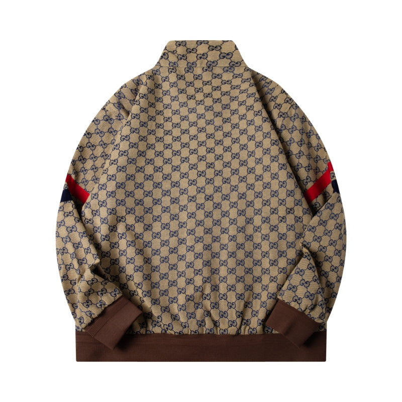260917 New high-quality full-print workwear style stand-up collar coat