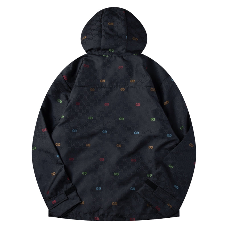 260917 New high-quality heavy-duty full-print windproof jacket with zipper closure