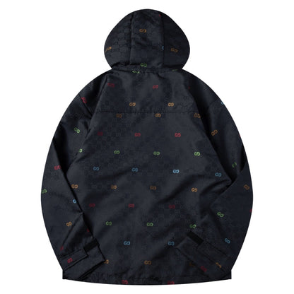 260917 New high-quality heavy-duty full-print windproof jacket with zipper closure