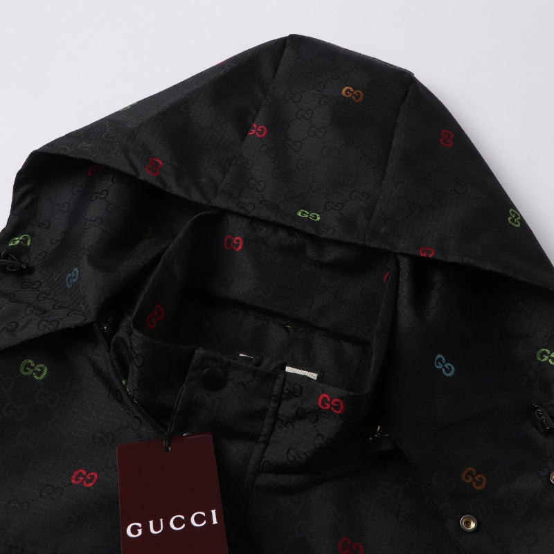 260917 New high-quality heavy-duty full-print windproof jacket with zipper closure