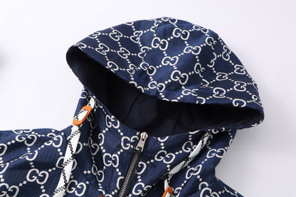 260917 New high-quality quilted and printed design windproof parka with zipper closure
