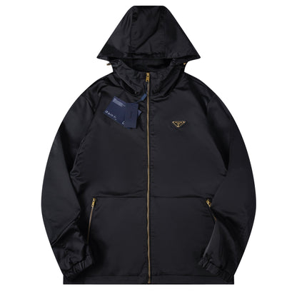 260917 New high-quality heavy-duty pocket windproof zipper coat with chain link design