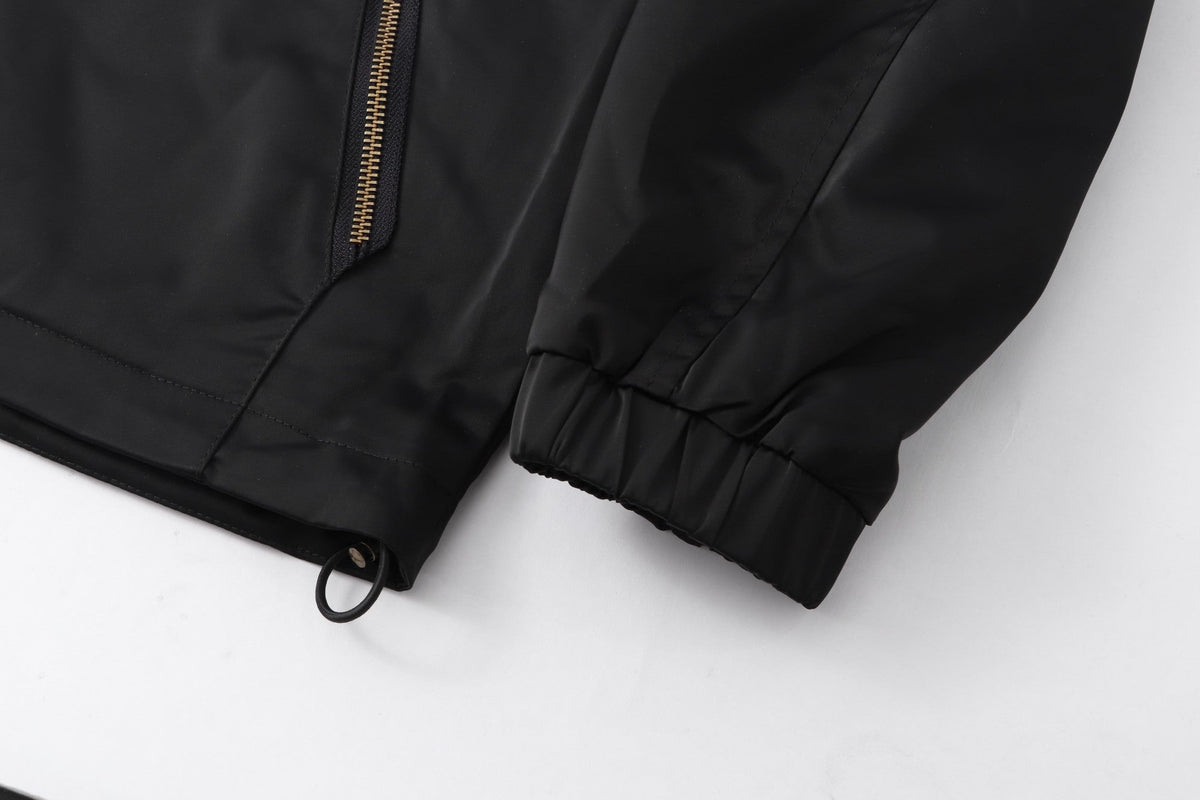 260917 New high-quality heavy-duty pocket windproof zipper coat with chain link design