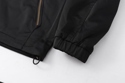 260917 New high-quality heavy-duty pocket windproof zipper coat with chain link design