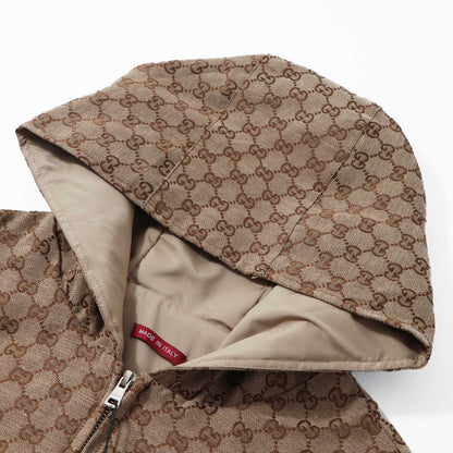 260917 New high-quality full-print hooded canvas flight jacket coat