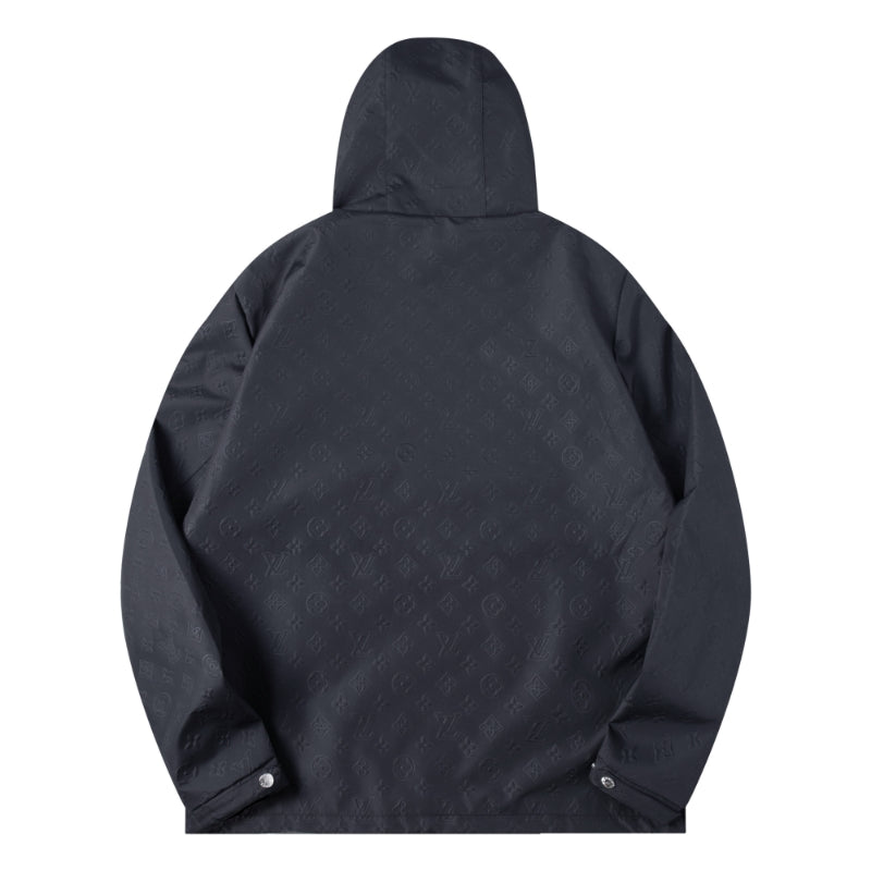 260917 New high-quality fully-printed jacquard zipper heavy-duty windproof jacket coat